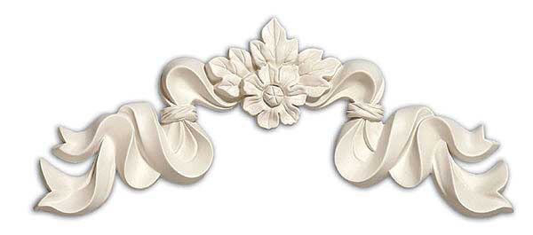 Rosettes and Ribbons wall decor white finish - Perfect for massing